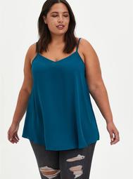 Sophie - Teal Lace Inset Georgette Cami