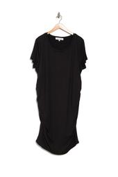 Ruched Scoop Neck T-Shirt Dress
