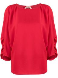 ruched sleeves draped blouse