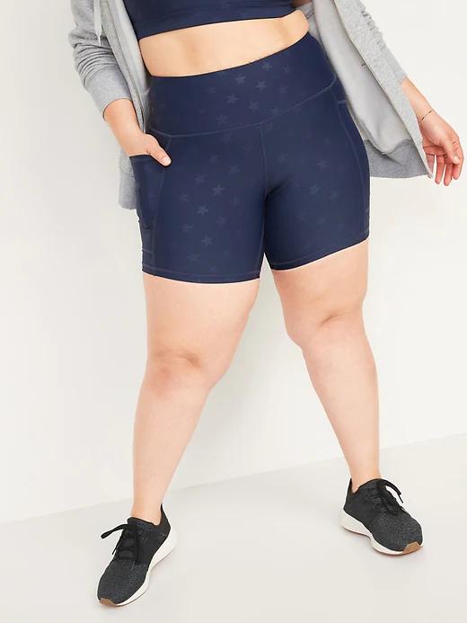 plus size biker shorts with pockets