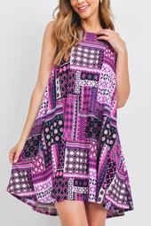 Purple Print Dress