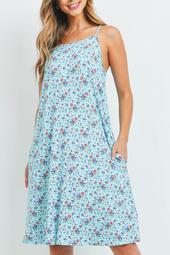 Floral-Print Halter-Pocket Dress