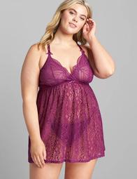 No-Wire Scalloped Lace Babydoll