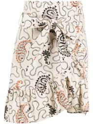 paisley print asymmetric skirt