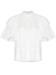 broderie anglaise ruffled blouse
