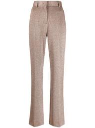 lamé-effect knitted trousers
