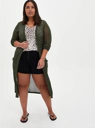 Olive Pointelle Duster