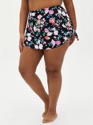 Floral Asymmetrical Skirt Swim Bottom
