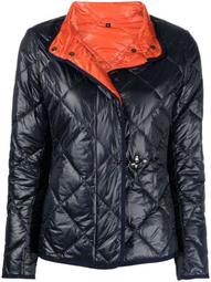 quilted clap-fastening jacket