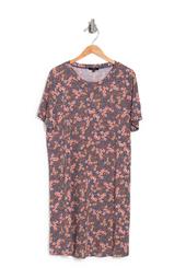 Hacci Knit Floral Print Dress
