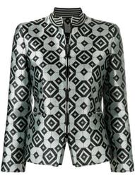 geometric print tailored jacket
