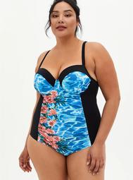 Underwire Slim Fix One Piece Swimsuit - Blue Water Floral