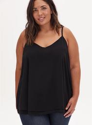 Sophie Double Layer Swing Cami - Chiffon Black