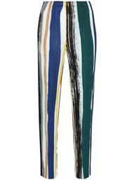 painterly-stripe plissé trousers