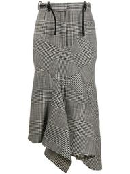 patchwork asymmetrical midi skirt
