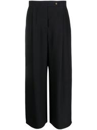 pleated wide-leg silk trousers