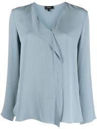 loose-wrap silk blouse