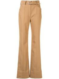 tailored flared high-waisted trousers