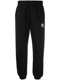 warped-logo cotton track trousers