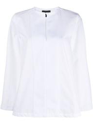 panelled-bib cotton blouse