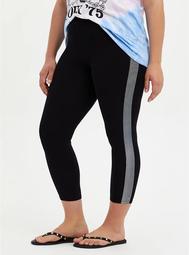 Crop Premium Legging Dotted Side Stripe - Black