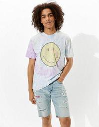 Tailgate Pride Smiley Tie-Dye Graphic T-Shirt