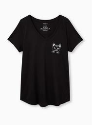 Pocket Tee - Signature Jersey Black Kitty
