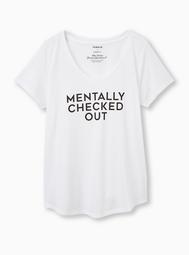 Girlfriend Tee - Signature Jersey Mentally Checked Out White
