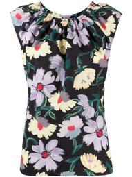 foral pattern sleeveless blouse