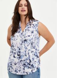 Harper - Blue Marble Textured Stretch Rayon Tank