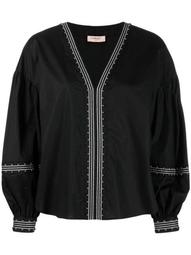 stud-detail cotton blouse