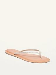 Glittered Faux-Leather Capri Sandals for Women