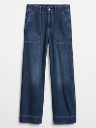 High Rise Wide-Leg Crop Jeans With Washwell™