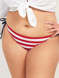 Low-Rise Americana Plus-Size String Bikini Swim Bottoms
