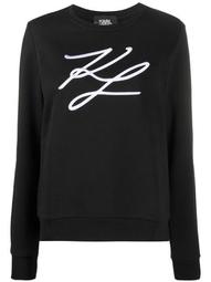 signature embroidery cotton sweatshirt