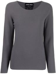 ribbed-knit fitted jumper