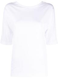 V-back cotton T-shirt