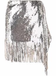 fringed sequin-embellished mini skirt