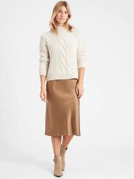 Petite Heritage Washable Silk Bias-Cut Skirt