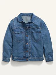 Cropped Workwear Plus-Size Jean Jacket