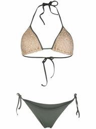 two-tone triangle bikini set
