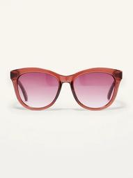 Burgundy Round-Frame Sunglasses for Women