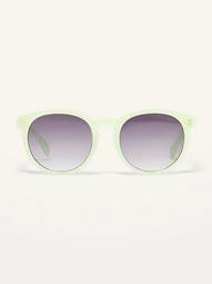 Light Green Round-Frame Sunglasses for Women