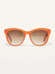 Orange Round-Frame Sunglasses for Women