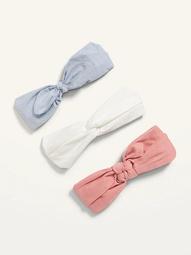 Fabric-Covered Head Wrap 3-Pack for Women