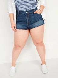 High-Waisted O.G. Americana Plus-Size Button-Fly Jean Shorts -- 1.5-inch inseam