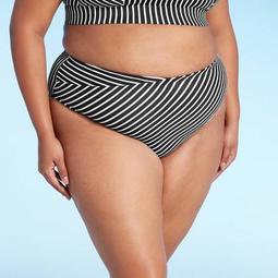 Women's Plus Size High Waist Bikini Bottom - Kona Sol™ Black