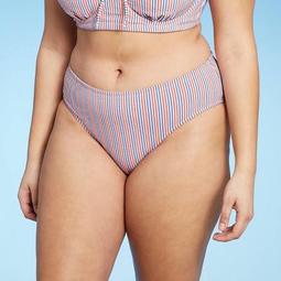 Juniors' Plus Size Textured Hipster Bikini Bottom - Xhilaration™ Multi Stripe