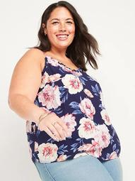 Floral-Print Ruffled Plus-Size Cami Top