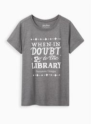 Slim Fit Crew Tee - Go To The Library Grey